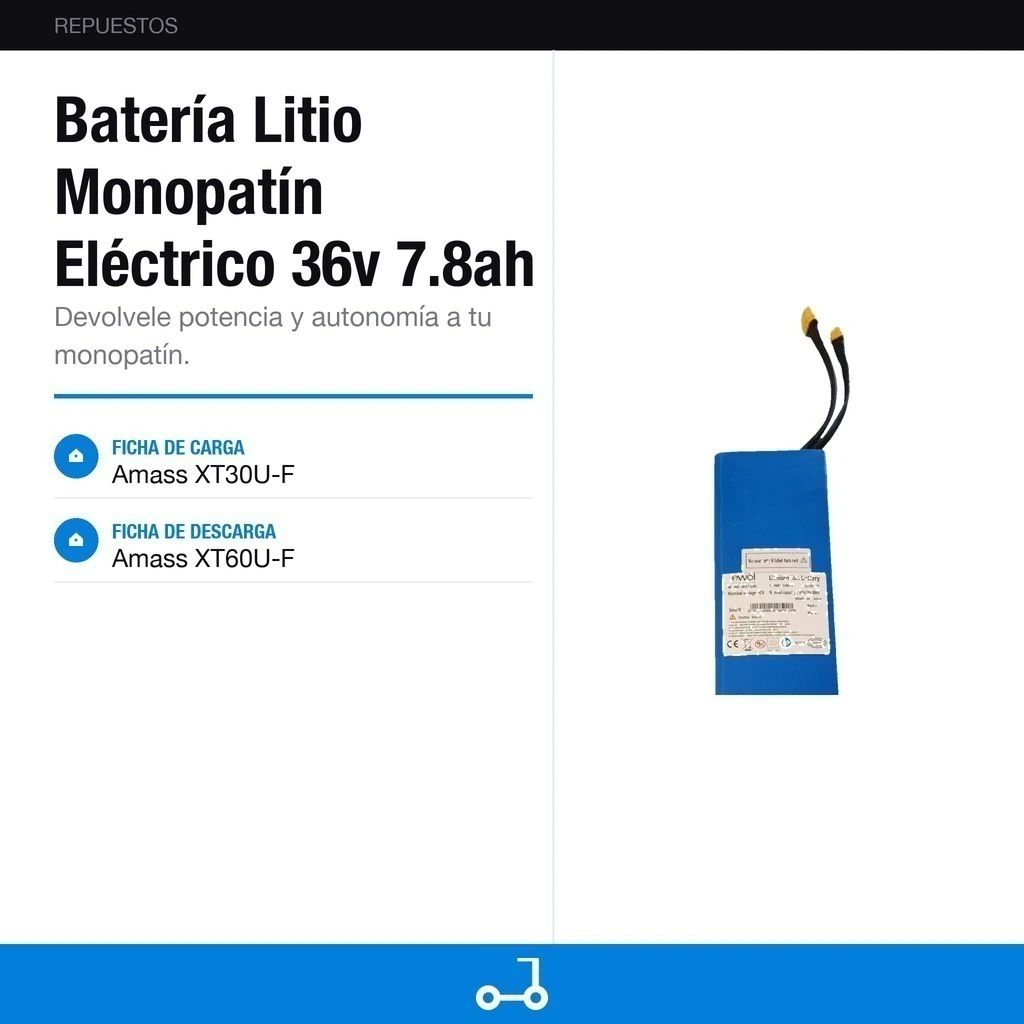 Batería Litio Monopatín Eléctrico 36v 7.8ah